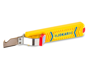 Nůž kabelový odplášťovací Jokari No. 28H SECURA 8–28 mm s háčkem