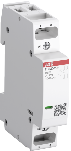 Instalační stykač ABB ESB20-11N-06, 20 A, 1 NO + 1 NC, 230 V AC/DC