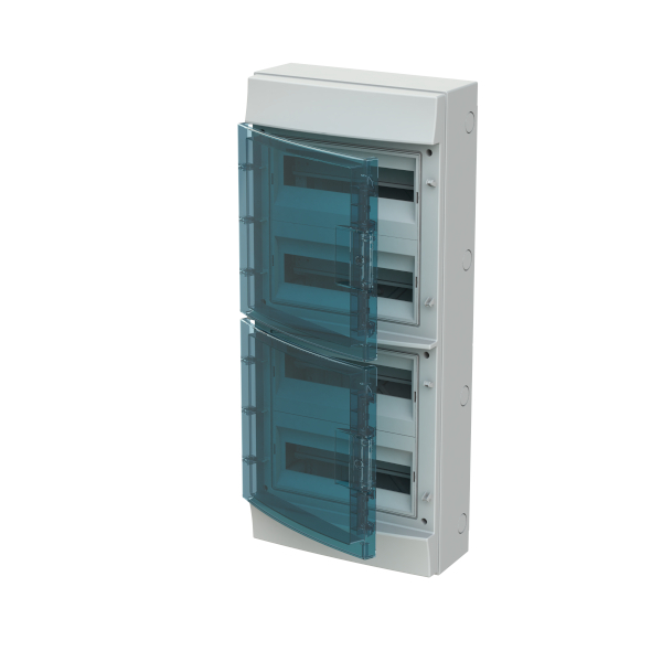 Rozvodnice ABB Mistral65 65P12X42A na povrch 48+4 modulů IP65, průhledná dvířka