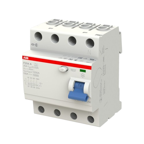 Proudový chránič ABB F204 A-25/0.03, typ A, 25 A, 4 póly, 30 mA