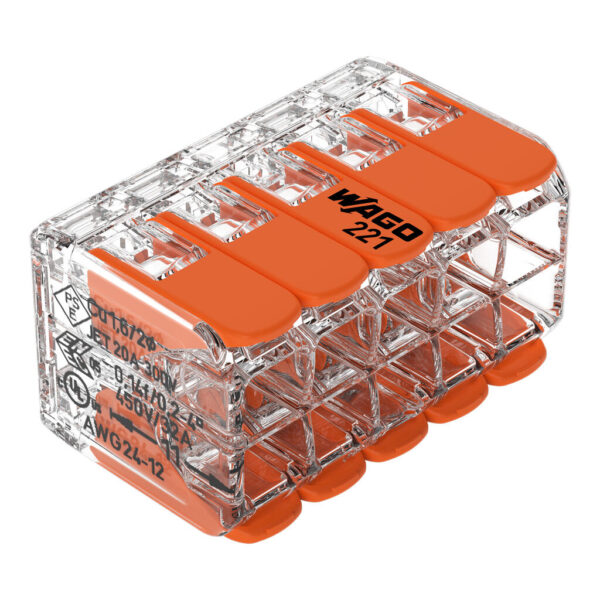 Svorka propojovací Wago 221-420 COMPACT s páčkou, 10x 0,2–4 mm²