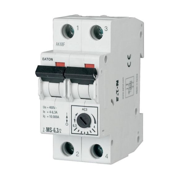 Motorový spouštěč Eaton Z-MS-6,3/2, 4–6,3 A, jednofázový