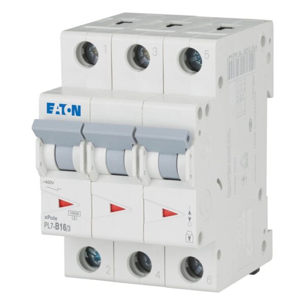 Jistič Eaton PL7-B16/3, B 16 A, 3 póly, 10 kA