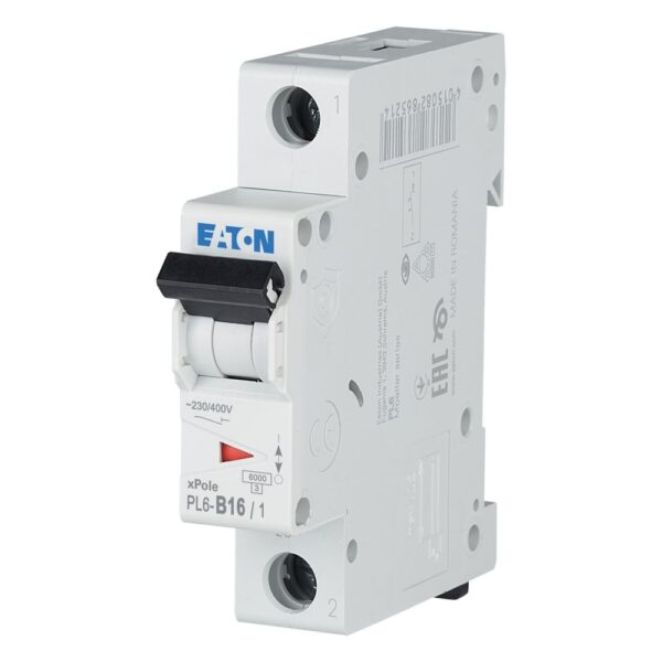 Jistič Eaton PL6-B16/1, B 16 A, 1 pól, 6 kA