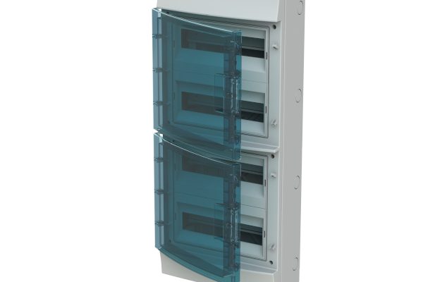 Rozvodnice ABB Mistral65 65P12X42A na povrch 48+4 modulů IP65, průhledná dvířka