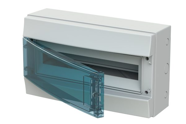 Rozvodnice ABB Mistral65 65P18X12A na povrch 18+1 modulů IP65, průhledná dvířka