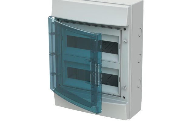 Rozvodnice ABB Mistral65 65P12X22A na povrch 24+2 modulů IP65, průhledná dvířka