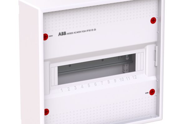 Rozvodnice ABB AK612E2 na povrch 12 modulů, bez dvířek, šroubové svorky N/PE