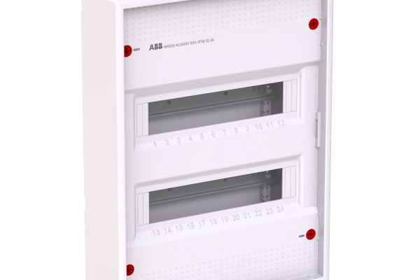 Rozvodnice ABB AK624E2 na povrch 24 modulů, bez dvířek, šroubové svorky N/PE