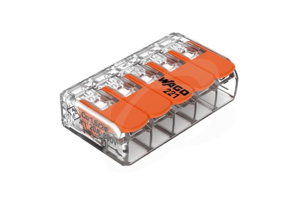 Svorka propojovací Wago 221-415 s páčkou 5x 0,2-4 mm²